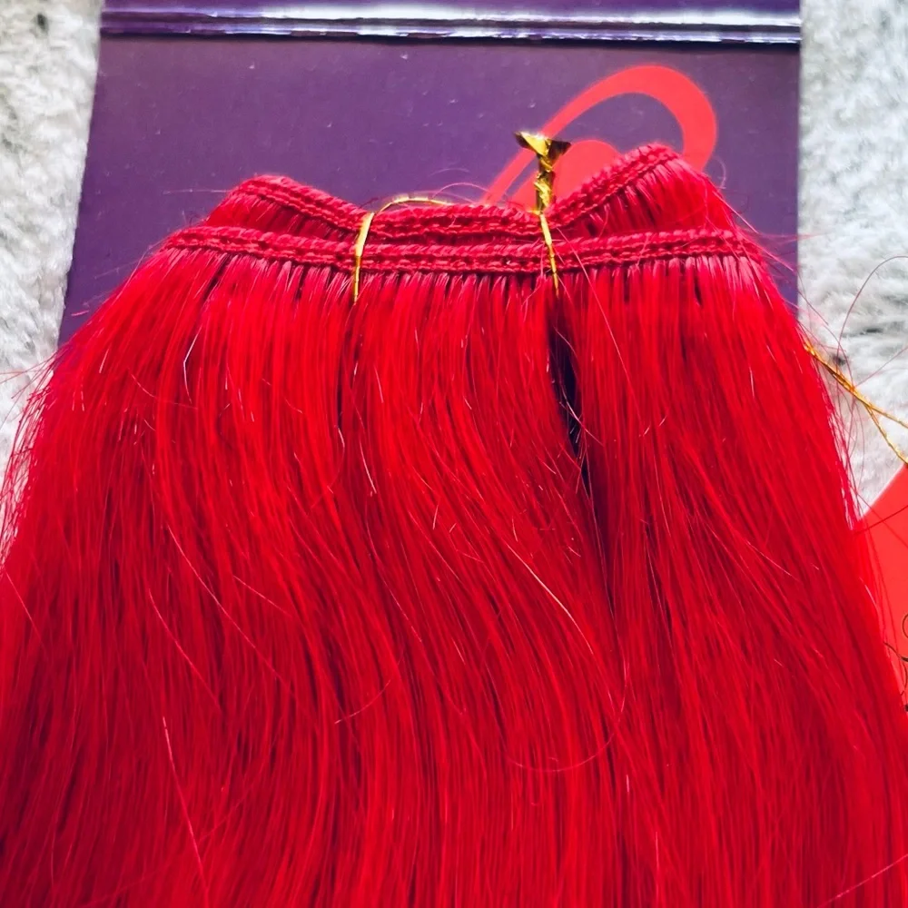 Remy sew-in human hair extension, red 14 inches long